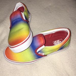 Women’s size 7 rainbow colored with sparkle vans